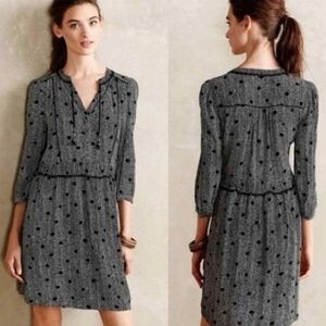 Anthropologie Maeve Black and White Galen‎ Shift Dress Size L